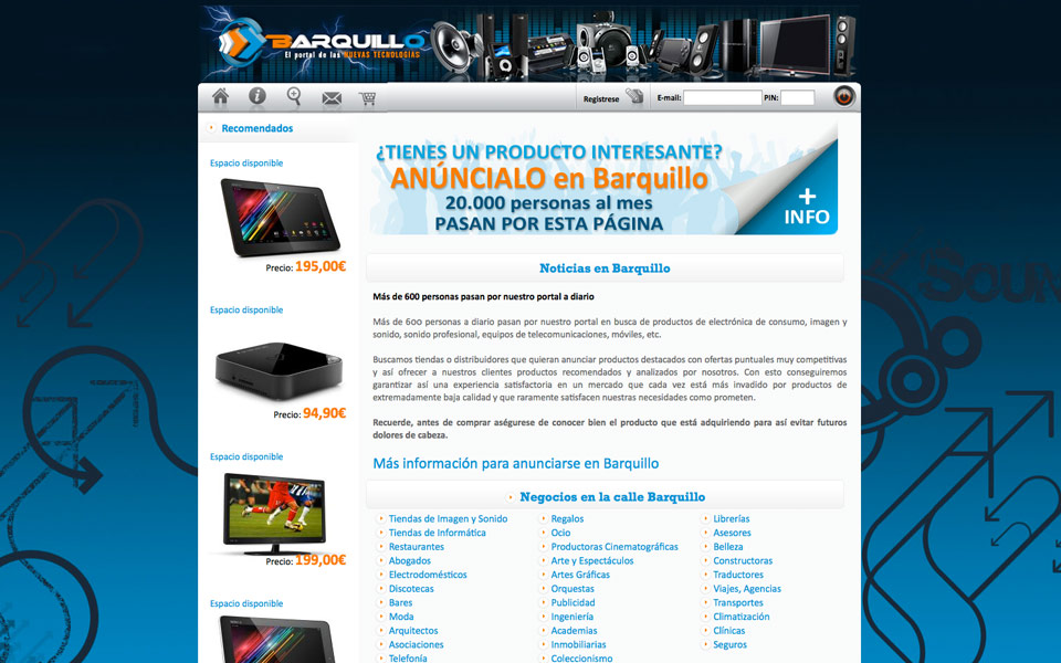 Diseño Directorio-Tienda on-line Barquillo.com