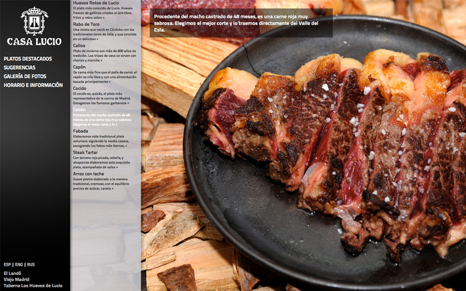 Diseño y Programación Web Restaurante Casa Lucio