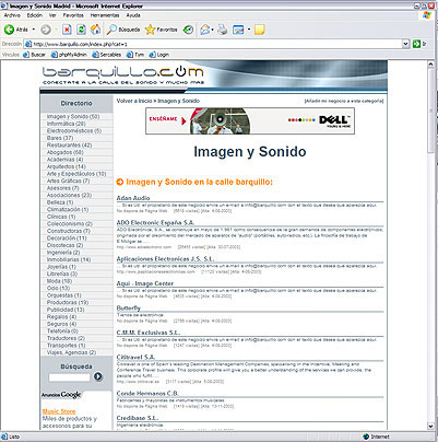 Diseño Directorio-Buscador Barquillo.com