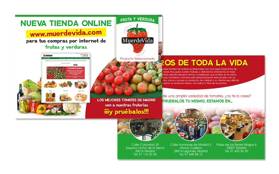 Flyer A5 inauguración web Muerdevida