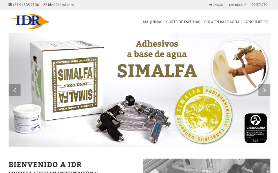 Diseño y programación de página web de la empresa de importación IDR SL