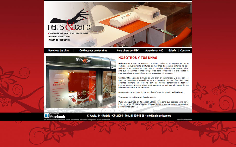 Diseño página web Nails and Care