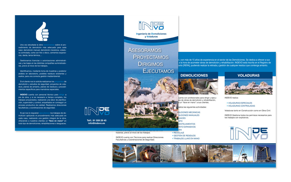 Diseño Tríptico presentación INDEVO