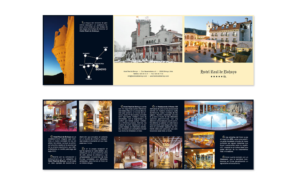 Diseño e impresión Tríptico Hotel Bohoyo